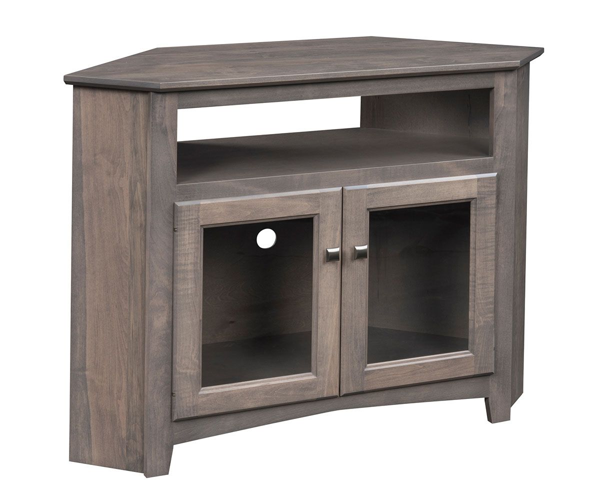 Corner Tv Console With Glass Doors