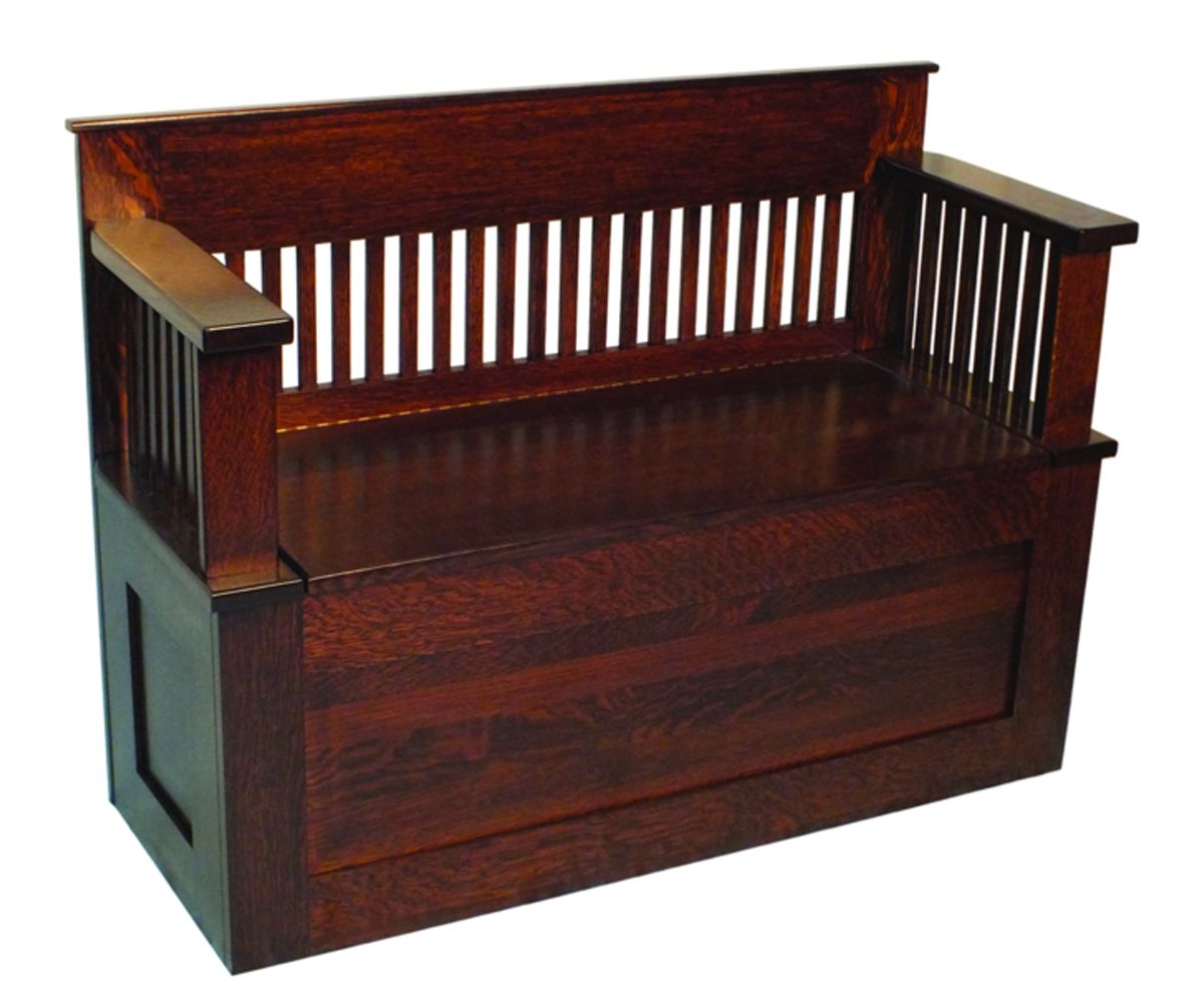 Mission Slat-back Storage Bench With Lift-top Seat