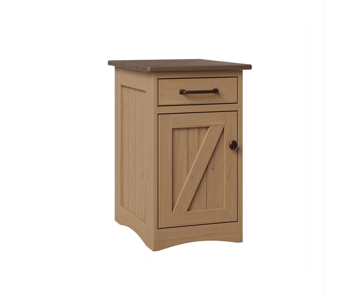 Farmstead Rustic Hickory Chairside Table With Charging Options