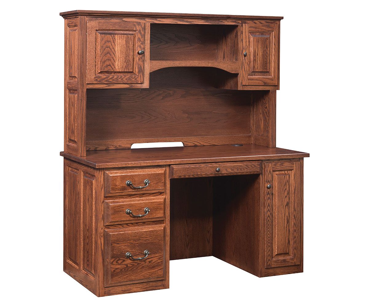 Traditional Solid Wood Desk With Hutch