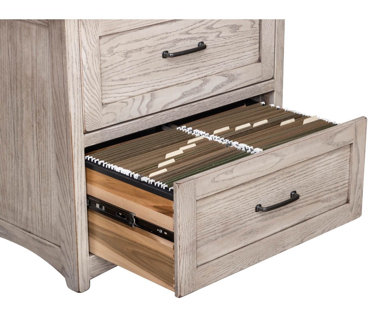 hand-rubbed finish hardwood Farmstead Two-drawer Lateral File Cabinet, Farmstead Two-drawer Lateral File Cabinet in a Farmstead vignette setting highlighting Farmstead Two-drawer Lateral File Cabinet (thumbnail 2 of 3).