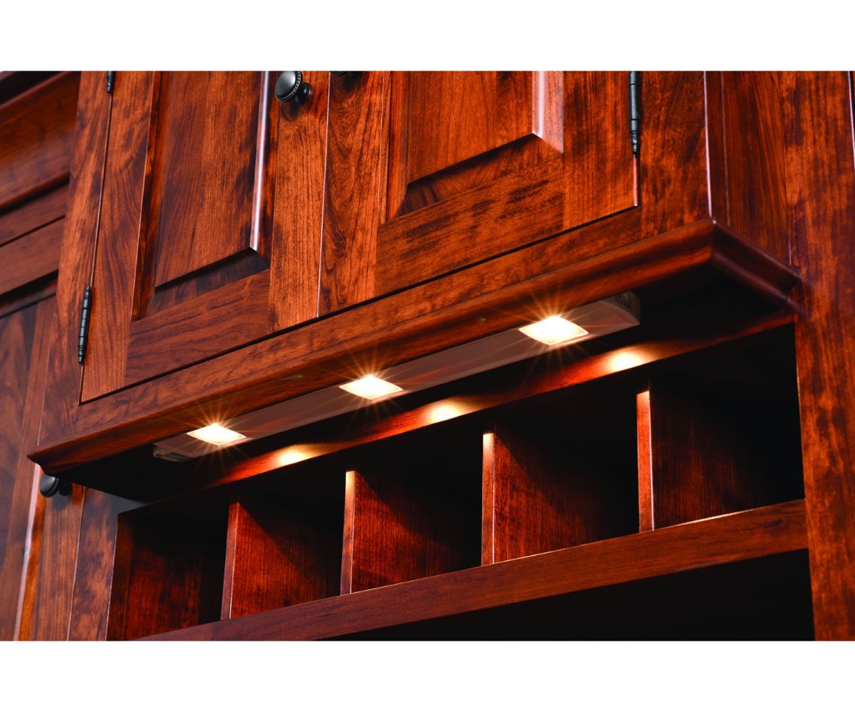 hand-rubbed finish hardwood Two-tone Executive Desk With Hutch And Storage Cabinets, Two-tone Executive Desk With Hutch And Storage Cabinets in a showroom vignette setting highlighting Two-tone Executive Desk With Hutch And Storage Cabinets (thumbnail 2 of 3).