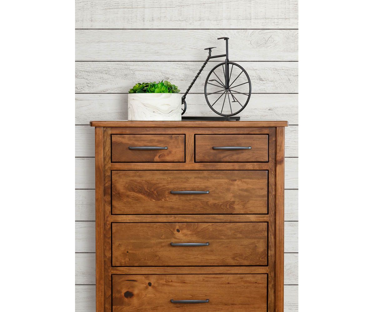 hand-rubbed finish hardwood Chest On Chest Tall Dresser With Multiple Drawers, Chest On Chest Tall Dresser With Multiple Drawers in a showroom vignette setting highlighting Chest On Chest Tall Dresser With Multiple Drawers (thumbnail 10 of 11).