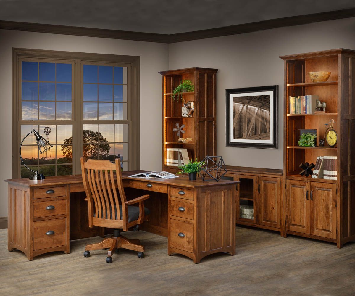 Mission Style Hardwood Office Chair With Casters