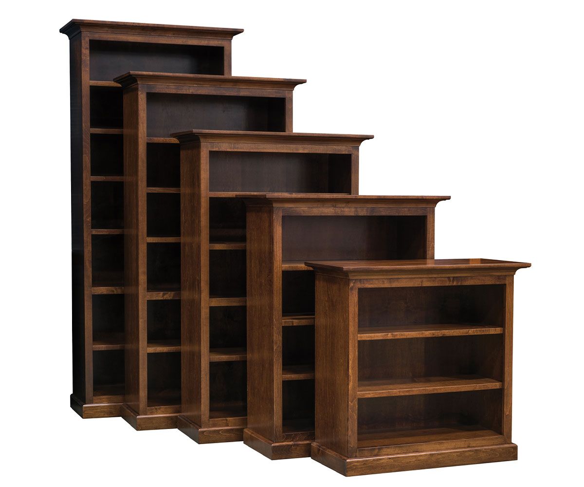 Solid Wood Bookcase With Crown Molding