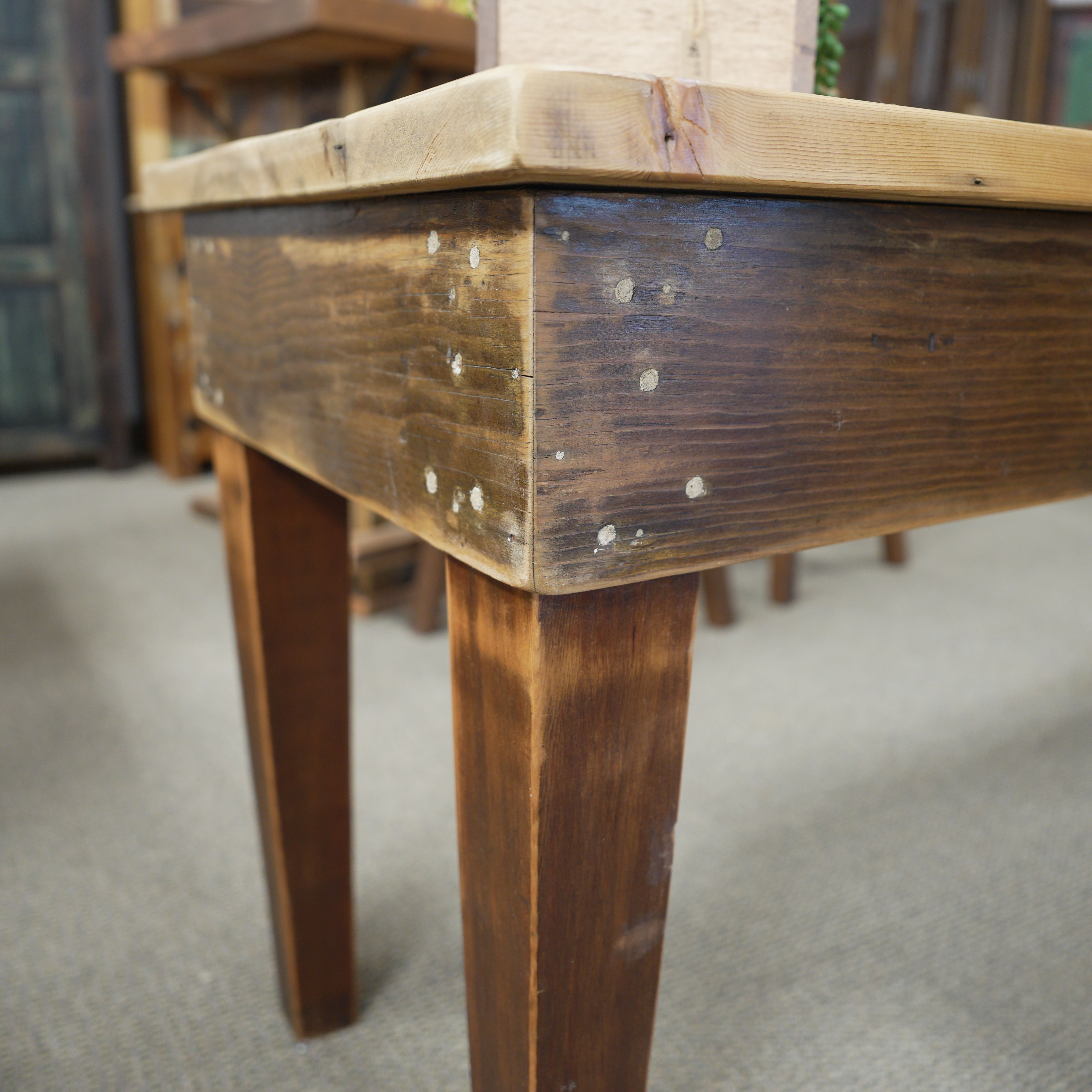 hand-rubbed finish hardwood Homestead Skinny Farm Table, thumbnail 4 in a Dining setting (thumbnail 4 of 5).