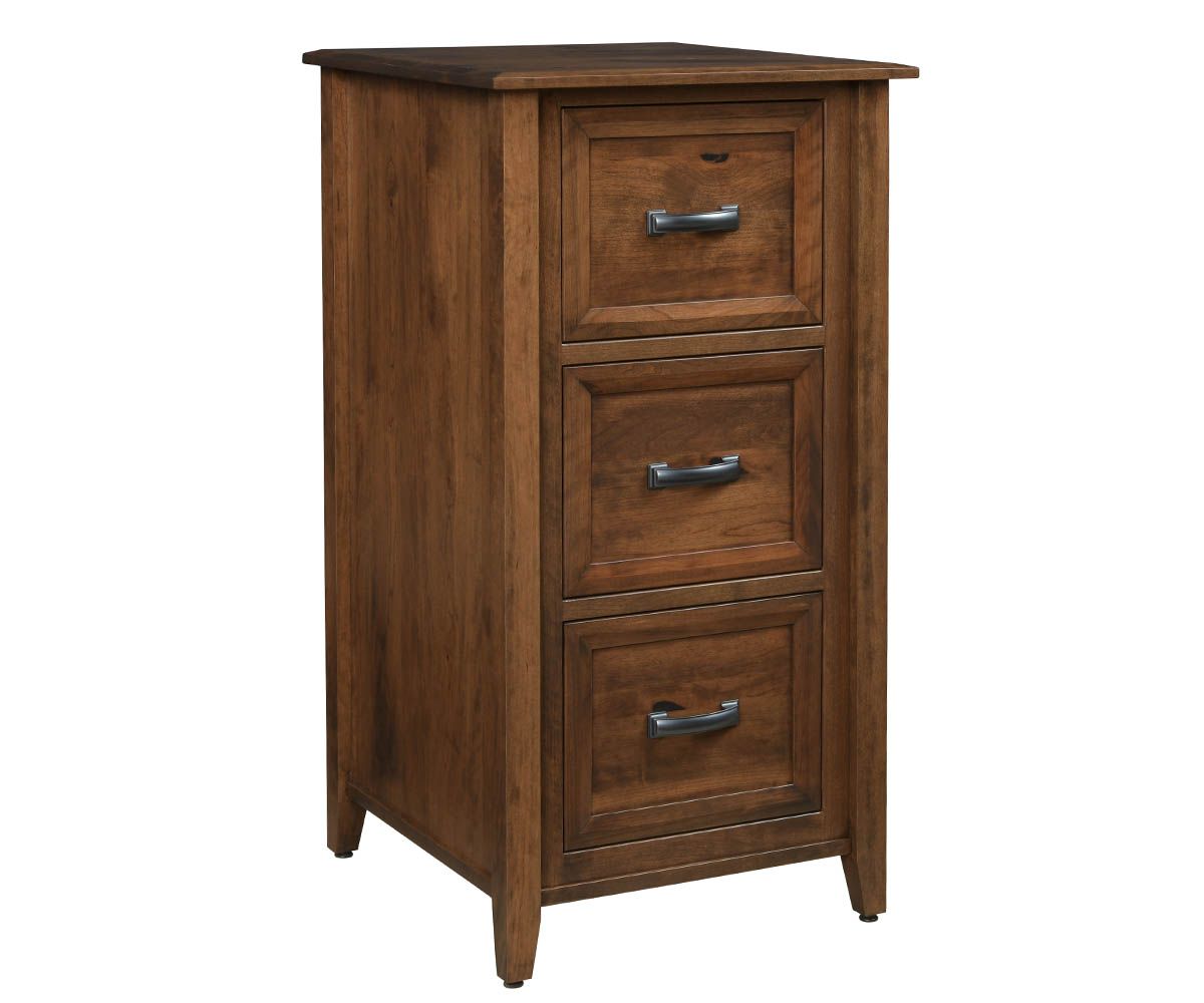 hand-rubbed finish hardwood Three-drawer Solid Wood Vertical File Cabinet Assortment, Three-drawer Solid Wood Vertical File Cabinet Assortment in a showroom vignette setting highlighting Three-drawer Solid Wood Vertical File Cabinet Assortment (thumbnail 4 of 8).