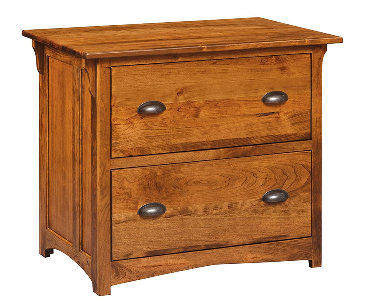 hand-rubbed finish hardwood Manhattan Two-drawer Lateral File Cabinet, Manhattan Two-drawer Lateral File Cabinet in a Manhattan vignette setting highlighting Manhattan Two-drawer Lateral File Cabinet (thumbnail 2 of 5).