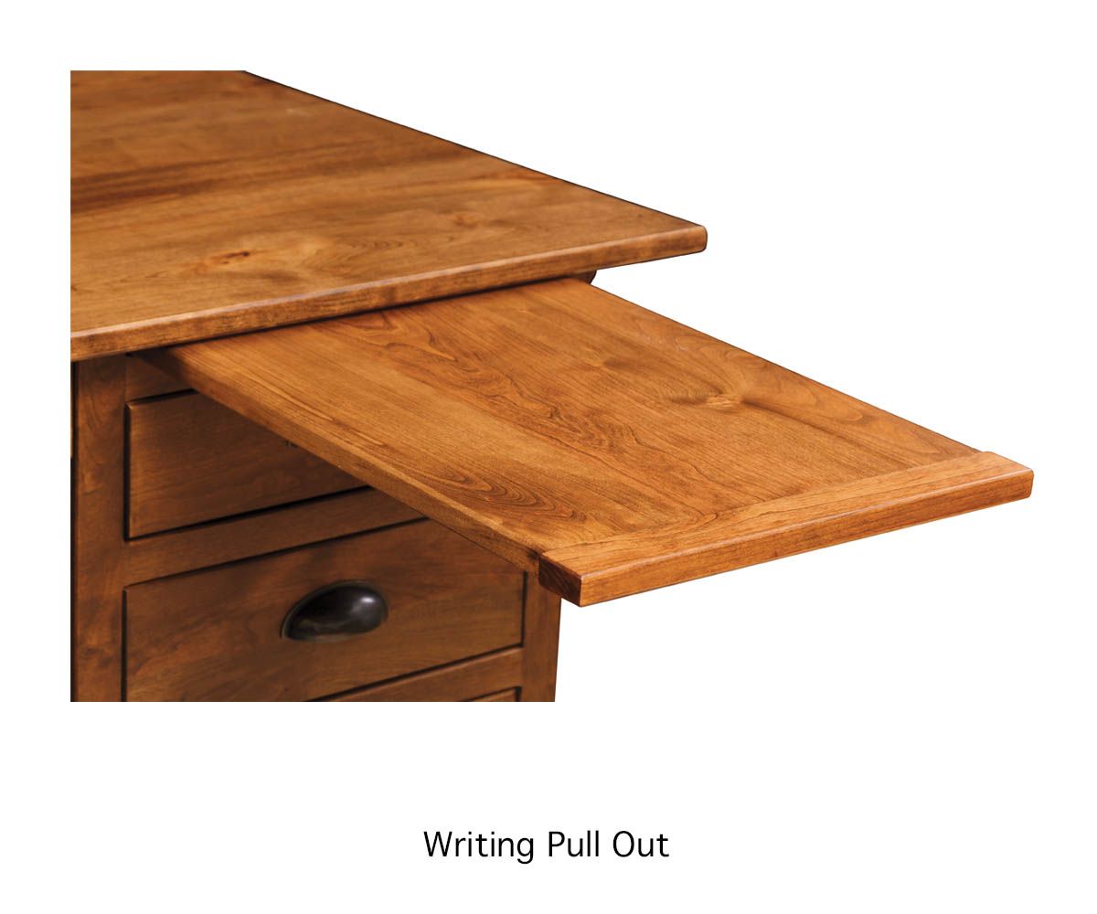 hand-rubbed finish hardwood Mission Style Nightstand With Pull-out Writing Surface, Mission Style Nightstand With Pull-out Writing Surface in a showroom vignette setting highlighting Mission Style Nightstand With Pull-out Writing Surface (thumbnail 6 of 6).