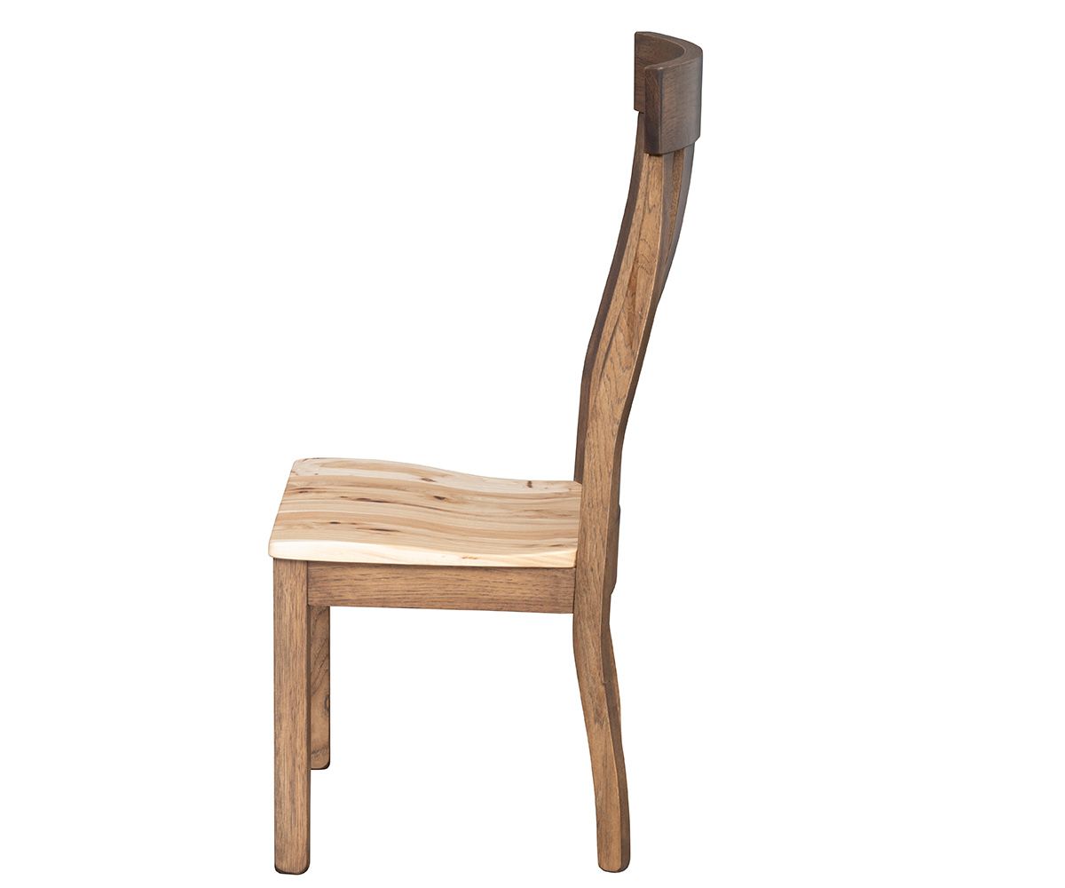 hand-rubbed finish hardwood Weldon Side Chair With Contoured Seat, Weldon Side Chair With Contoured Seat in a showroom vignette setting highlighting Weldon Side Chair With Contoured Seat (thumbnail 3 of 5).