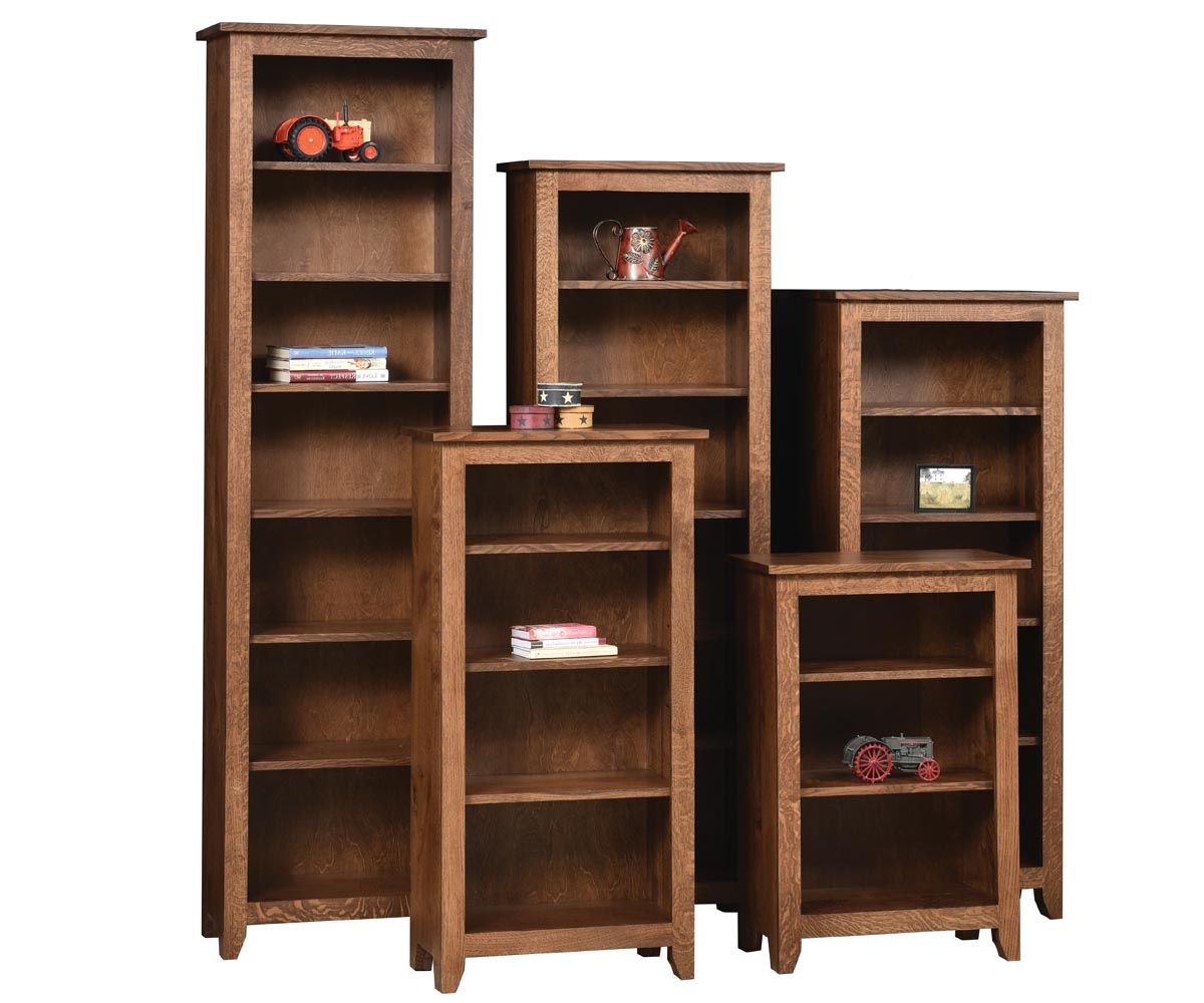 Modern Mission Solid Wood Bookcase With Adjustable Shelves