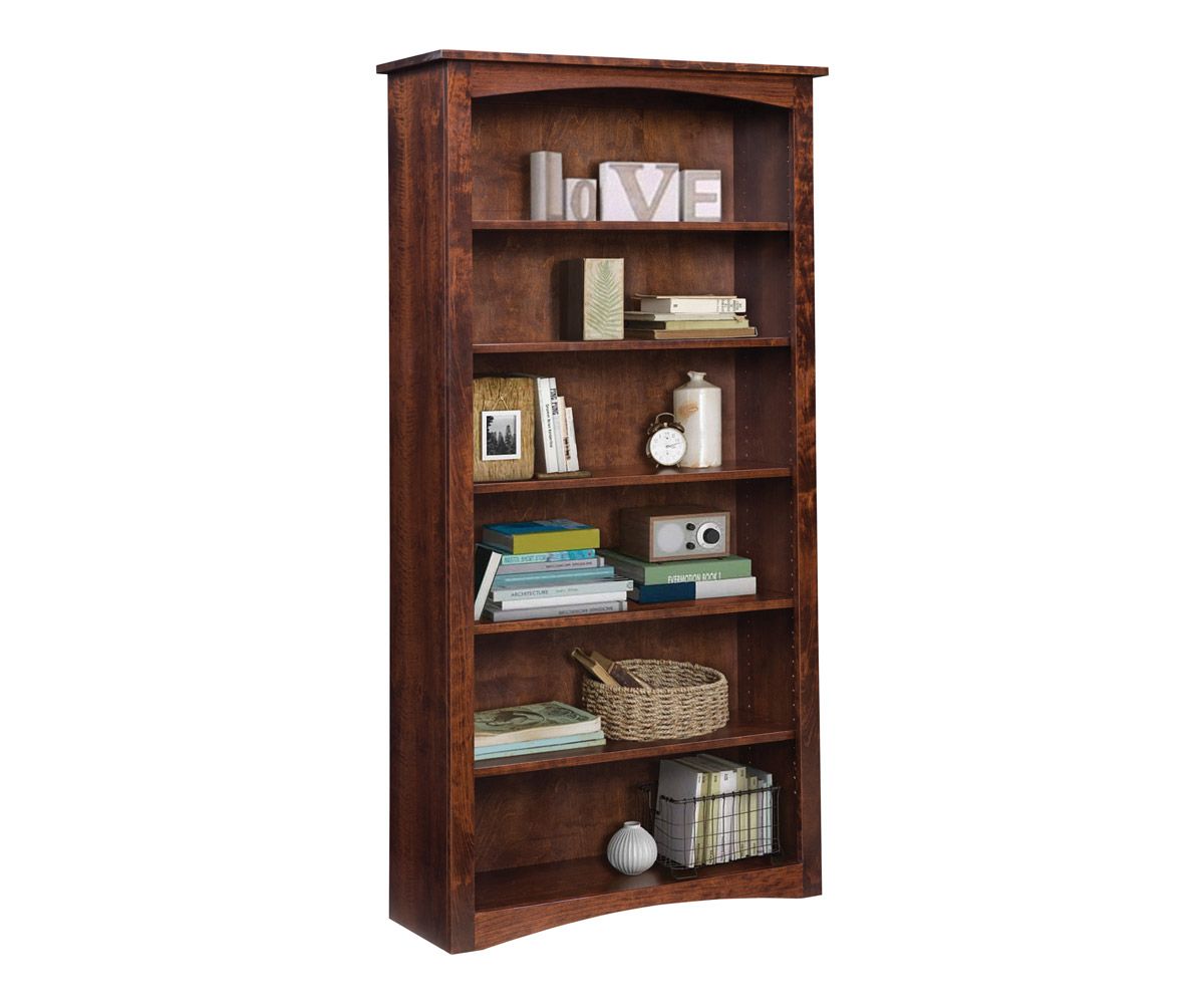 Tall Arched Top Bookcase With Five Adjustable Shelves