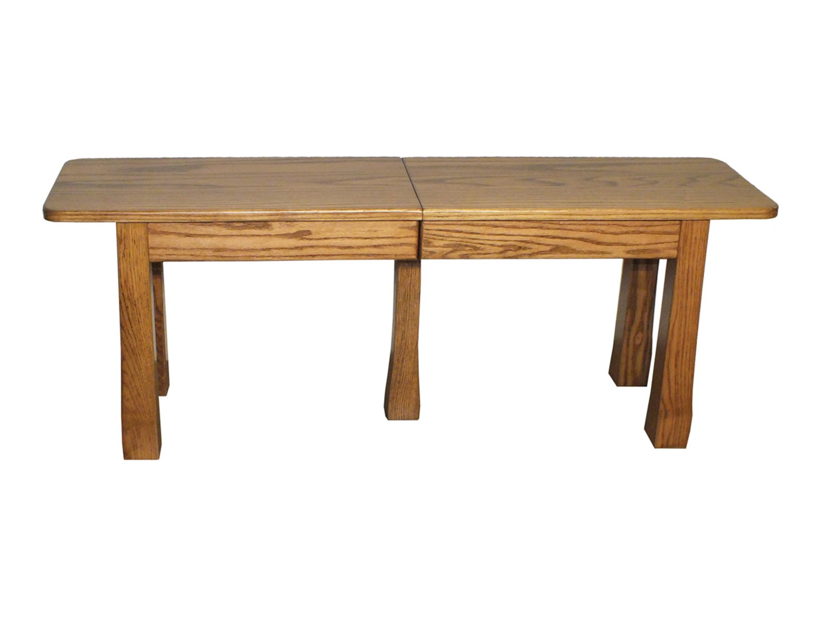 hand-rubbed finish hardwood Rectangular Extension Dining Bench With Tapered Legs, Rectangular Extension Dining Bench With Tapered Legs in a showroom vignette setting highlighting Rectangular Extension Dining Bench With Tapered Legs (frame 1 of 2).