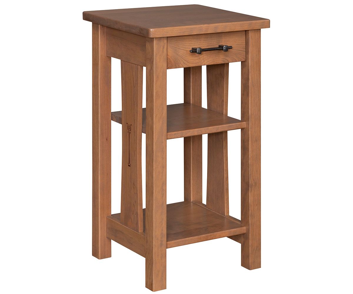 Craftsman Style Phone Stand With Drawer And Shelves