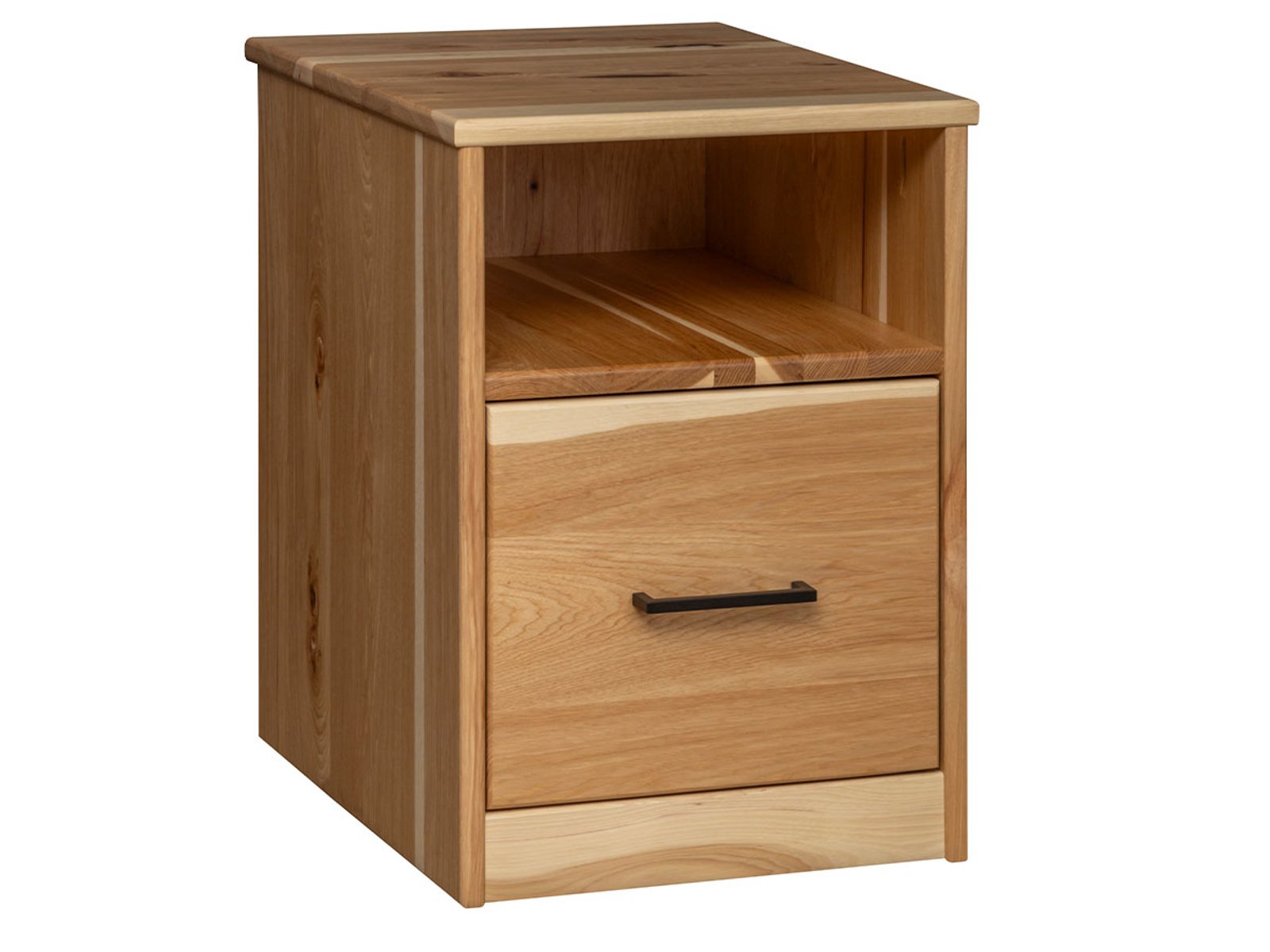 hand-rubbed finish hardwood Revive One-drawer Portable File Cabinet With Open Shelf, Revive One-drawer Portable File Cabinet With Open Shelf in a Revive vignette setting highlighting Revive One-drawer Portable File Cabinet With Open Shelf (frame 1 of 3).
