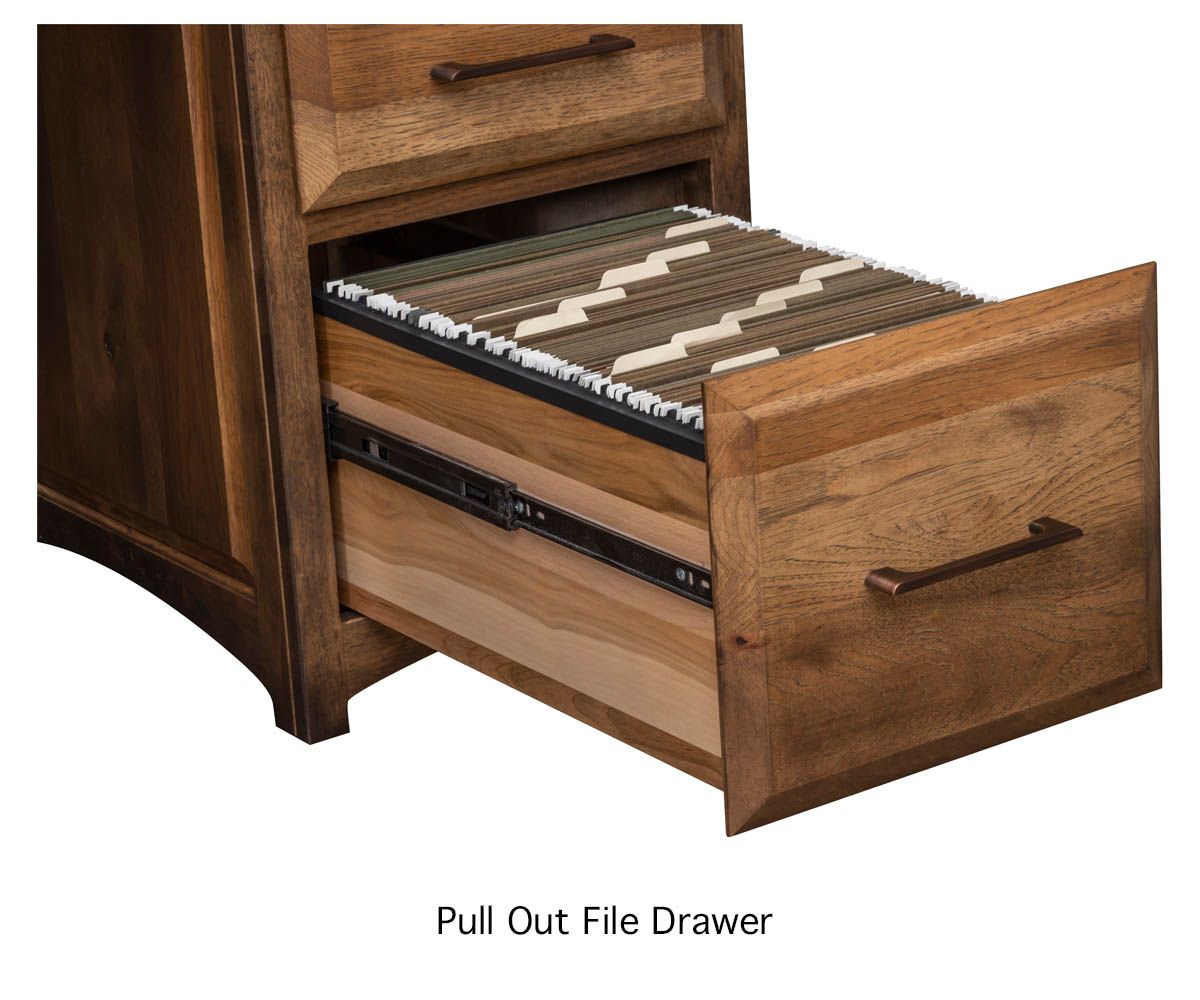 hand-rubbed finish hardwood Two-drawer Solid Wood Filing Cabinet, Two-drawer Solid Wood Filing Cabinet in a showroom vignette setting highlighting Two-drawer Solid Wood Filing Cabinet (thumbnail 3 of 4).