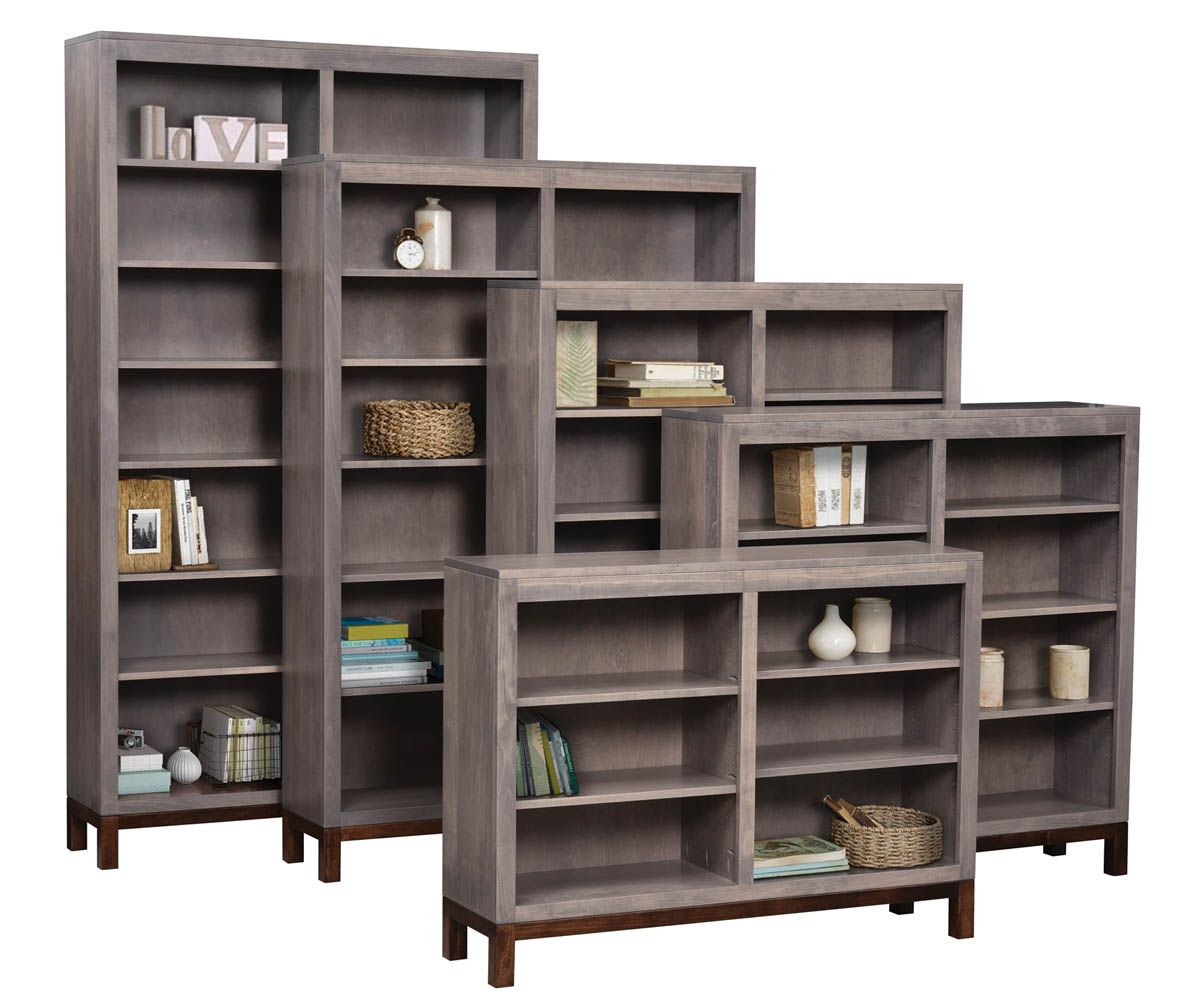 Vienna Modern Open Bookcase With Block Legs, 48-inch Height