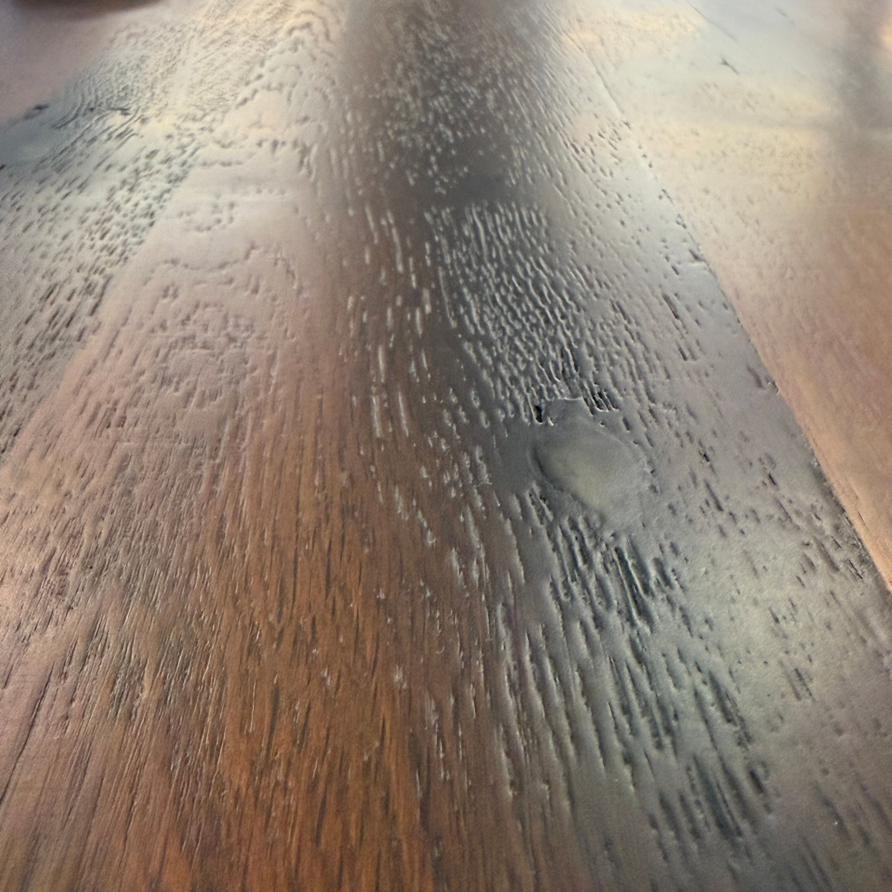 hand-rubbed finish hardwood Homestead Wheel Dining Table, thumbnail 4 in a Dining setting (thumbnail 4 of 5).