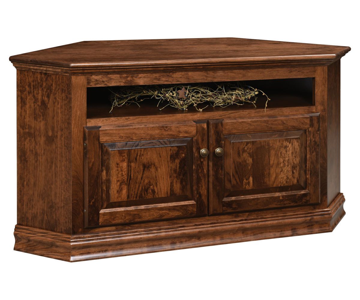 Classic Corner Wood Tv Stand With Storage Cabinet