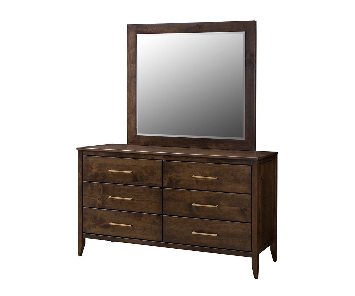 Solid Wood Six-drawer Triple Dresser With Mirror
