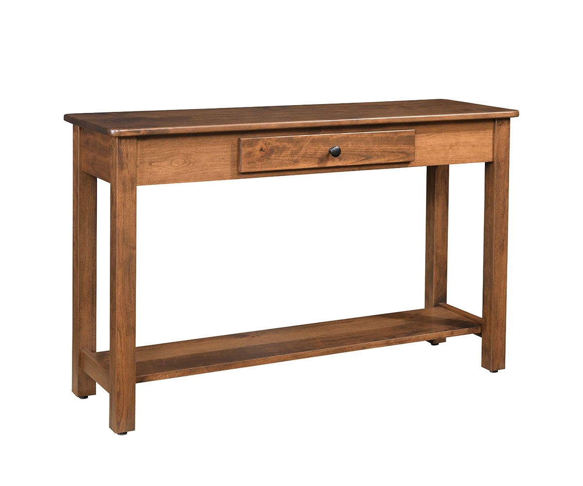Rectangular Wood Console Table With Drawer And Lower Shelf