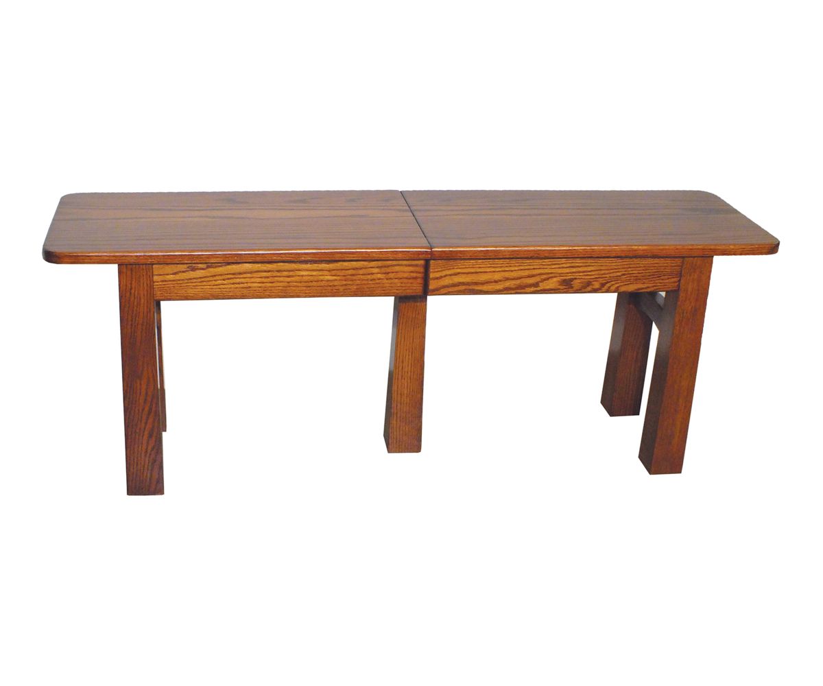 Mission Style Expandable Dining Bench With Straight Legs