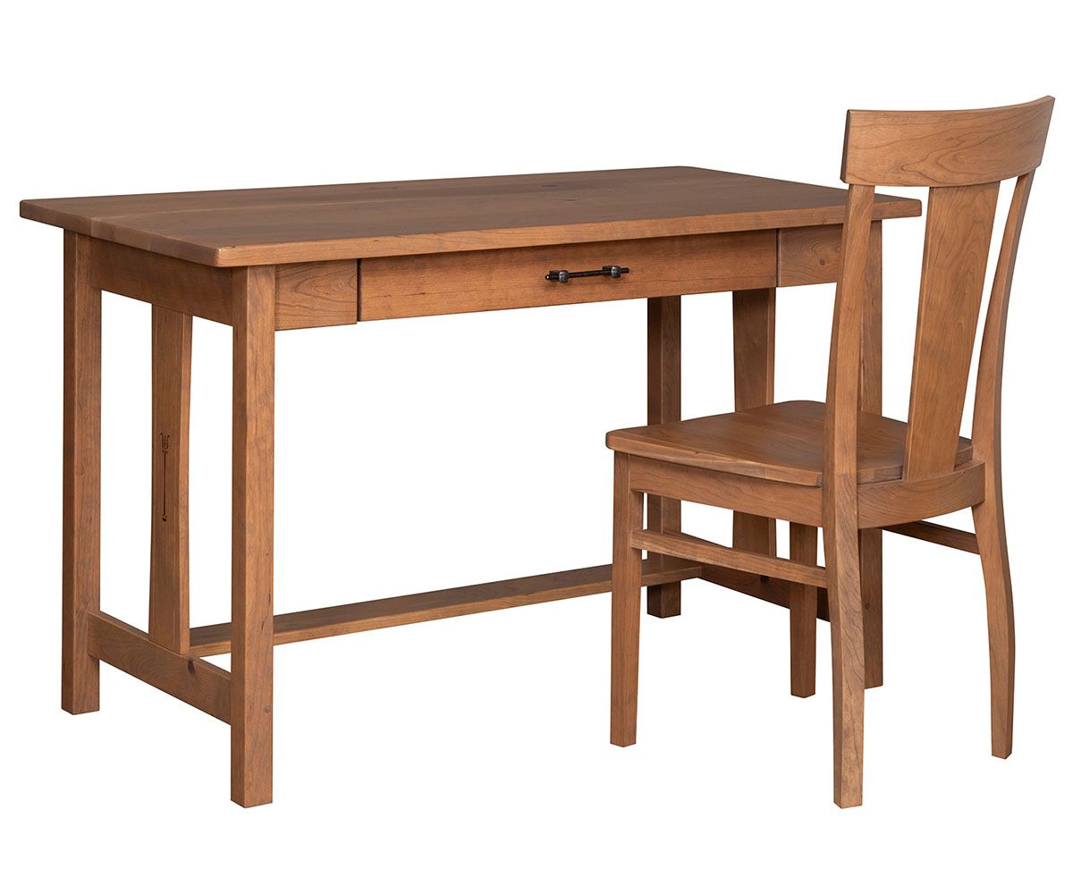 Signature Library Desk With Keyboard Tray And Chair