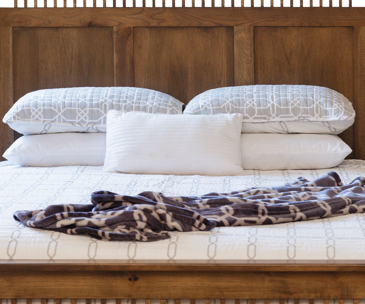 hand-rubbed finish hardwood Mission Style Storage Bed With Drawers, Mission Style Storage Bed With Drawers in a showroom vignette setting highlighting Mission Style Storage Bed With Drawers (thumbnail 2 of 4).