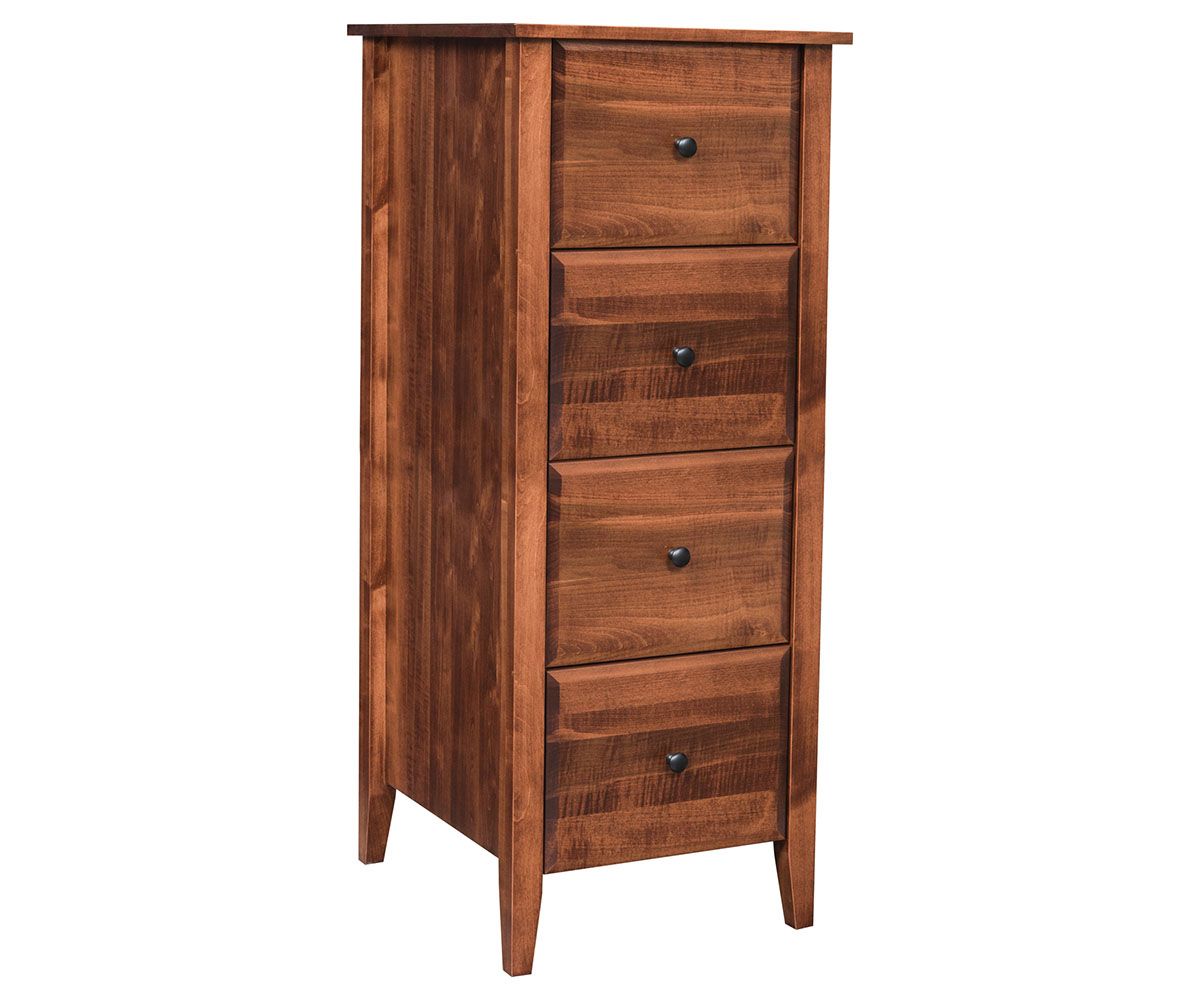 hand-rubbed finish hardwood Solid Wood 4-drawer Lingerie Chest, Solid Wood 4-drawer Lingerie Chest in a showroom vignette setting highlighting Solid Wood 4-drawer Lingerie Chest (thumbnail 5 of 5).