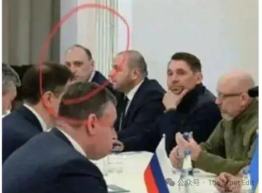 Ukrainian delegation at 2022 peace talks with Denys Kirieiev circled