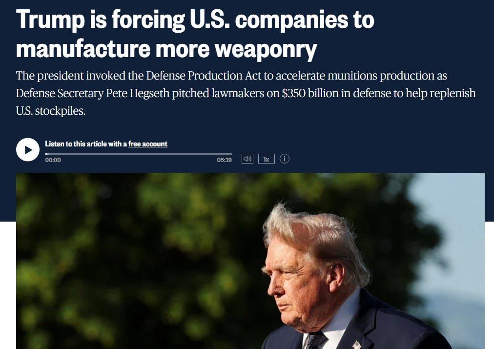 Trump Wants Car Giants to Make Missiles. Is America Quietly Preparing for a Bigger War Economy?
