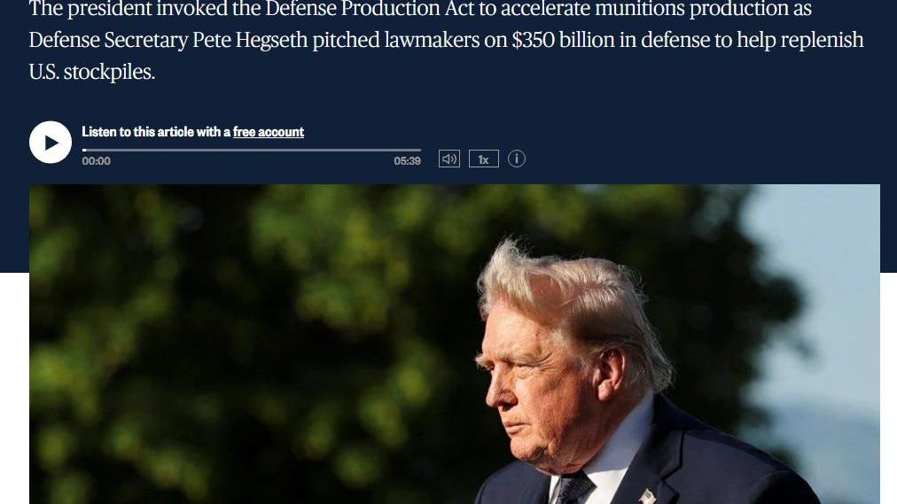 Trump Wants Car Giants to Make Missiles. Is America Quietly Preparing for a Bigger War Economy?