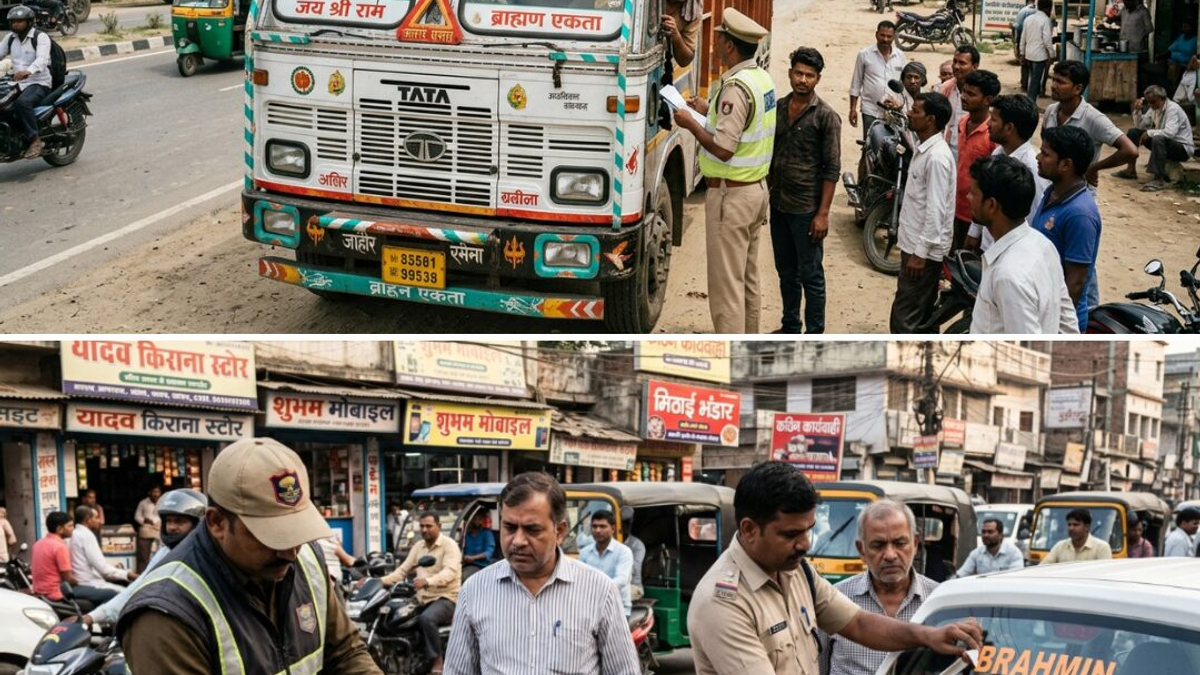बिहार में लंबित ई-चालान पर परिवहन विभाग की कार्रवाई, RC ब्लैकलिस्ट और वाहन जब्ती अभियान से जुड़ी सांकेतिक तस्वीर।