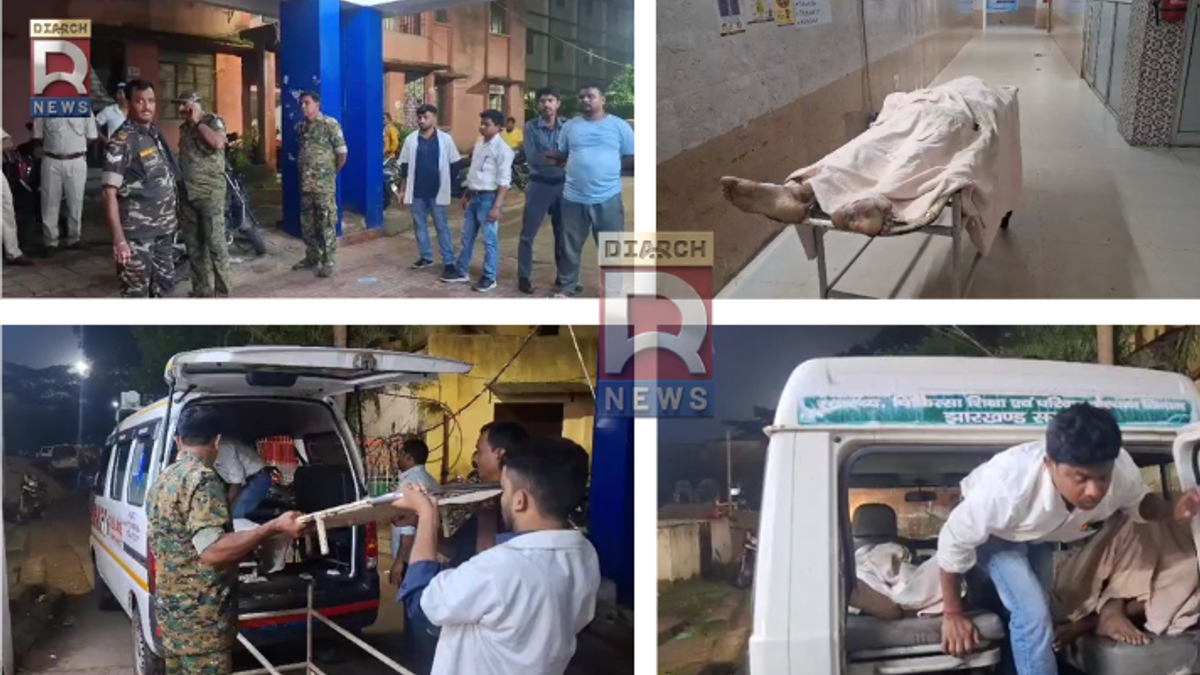 बोकारो के पिंड्राजोरा क्षेत्र में सड़क दुर्घटना के बाद जांच करती पुलिस