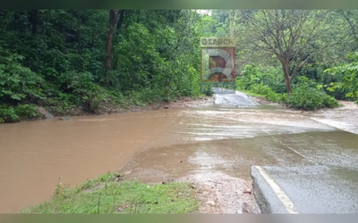 पलामू टाइगर रिजर्व में बेतला-गारू सड़क को काटती सतनदिया नदी
