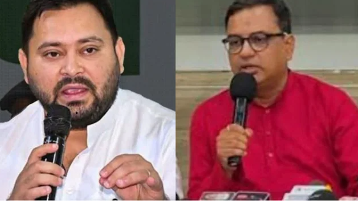 बांकीपुर उपचुनाव के बाद तेजस्वी यादव पर बयान देते कांग्रेस प्रवक्ता।