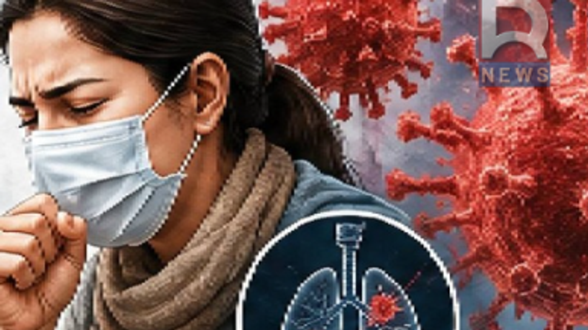 H1N1 संक्रमण के लक्षण और मरीज की चिकित्सा जांच का प्रतीकात्मक स्वास्थ्य दृश्य।