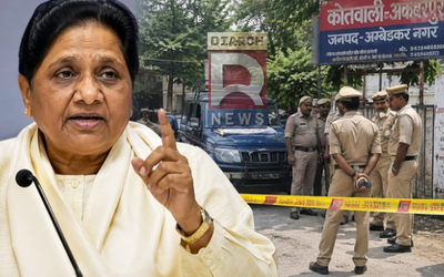 अंबेडकरनगर में IPS अधिकारी की मां की हत्या के बाद पुलिस जांच का प्रतीकात्मक दृश्य