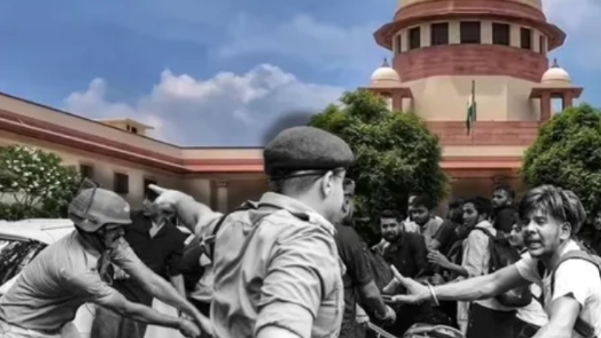 नई दिल्ली स्थित सुप्रीम कोर्ट में छात्र प्रदर्शन और दिल्ली पुलिस कार्रवाई से जुड़ी याचिका पर सुनवाई का सांकेतिक दृश्य।