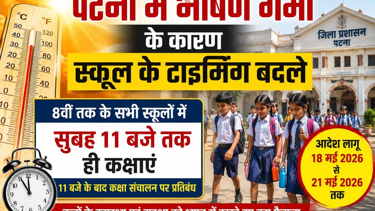 पटना में भीषण गर्मी का असर :स्कूल की टाइमिंग बदली