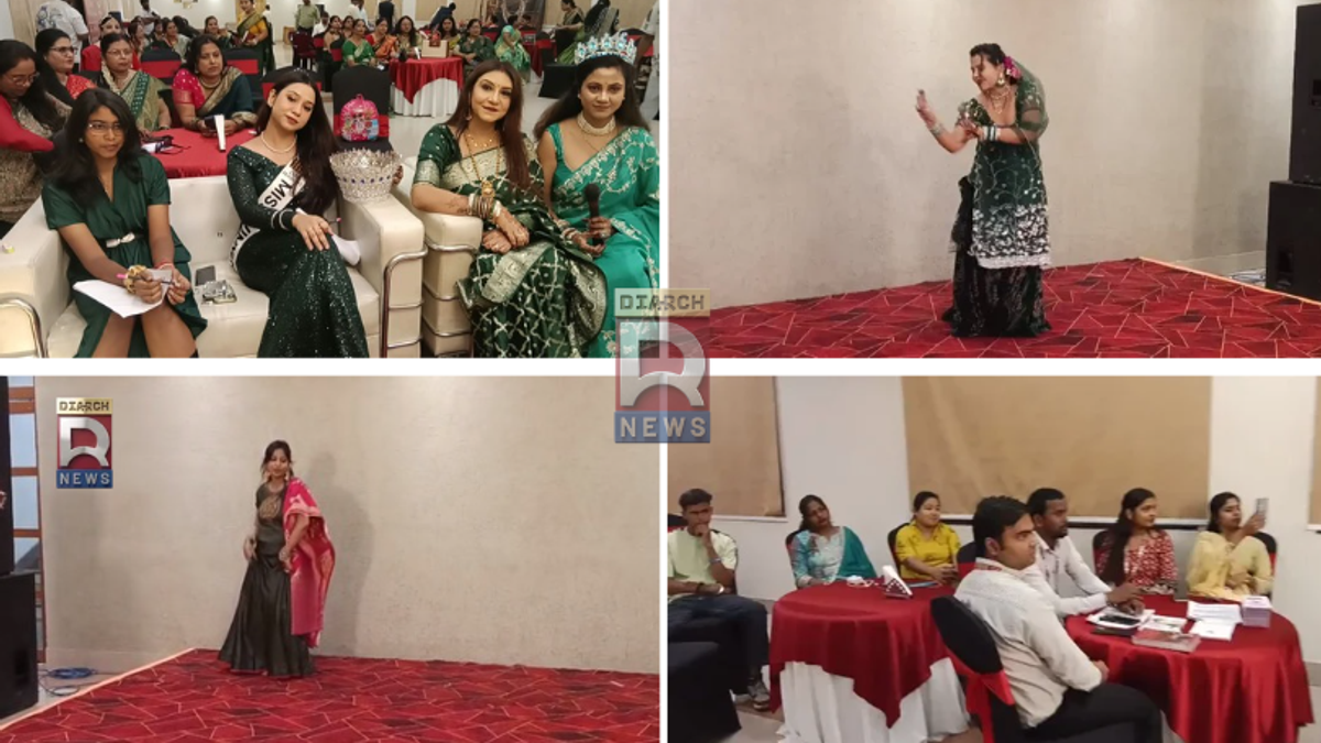 जमशेदपुर में सावन महोत्सव के दौरान हरे कपड़ों में सजी महिलाएं गीत-संगीत पर डांस करती हुईं