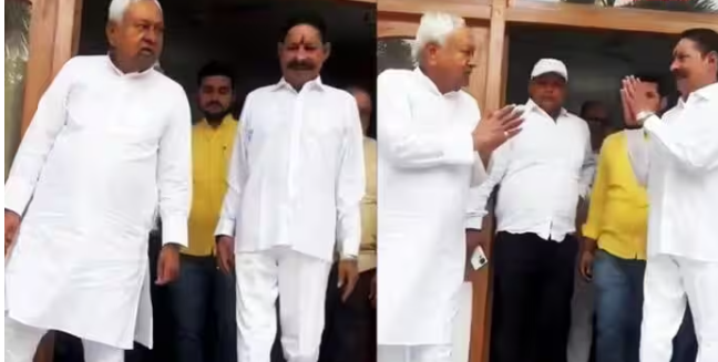 नीतीश कुमार से मुलाकात करते मोकामा विधायक अनंत सिंह