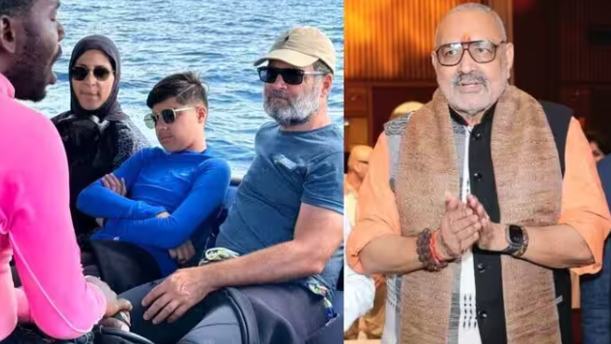 राहुल गांधी की तस्वीर पर सवाल उठाते केंद्रीय मंत्री गिरिराज सिंह