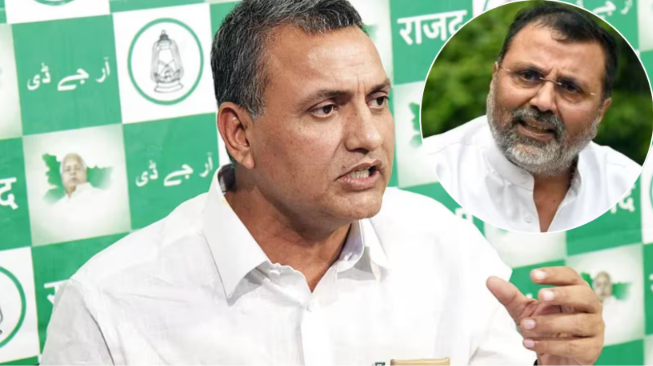 संसद परिसर में मीडिया से बातचीत करते RJD सांसद सुधाकर सिंह की सांकेतिक तस्वीर