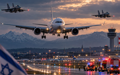 Austrian Airlines Airbus A320 विमान, जिसे बम की धमकी के बाद इजराइल से वियना के रास्ते बुल्गारिया के सोफिया में उतारा गया।