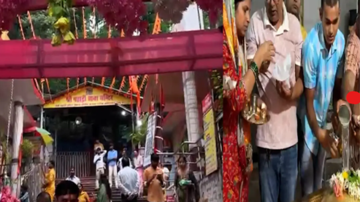 सावन 2026 की शुरुआत पर रांची के पहाड़ी मंदिर में पूजा-अर्चना करते श्रद्धालु