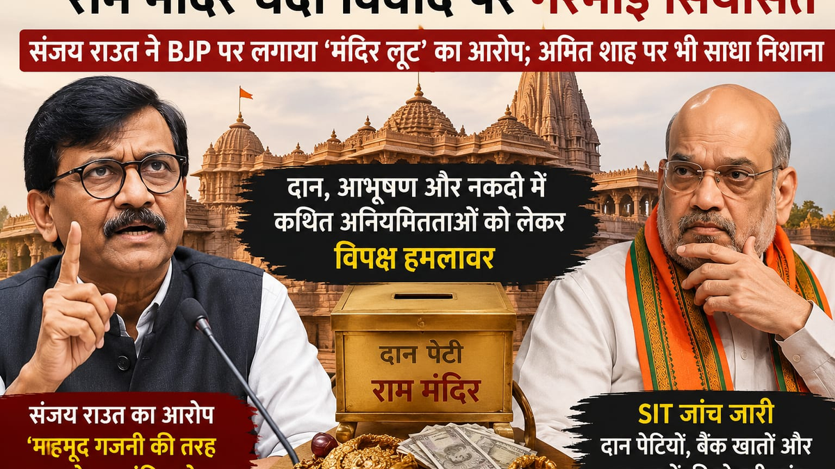राम मंदिर चंदा विवाद पर संजय राउत के बयान के बाद भाजपा और विपक्ष के बीच बढ़ा राजनीतिक टकराव