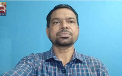 BSSC परीक्षा तिथि जारी करने और संविदा वेटेज हटाने की मांग को लेकर मीडिया से बातचीत करते छात्र नेता दिलीप कुमार।