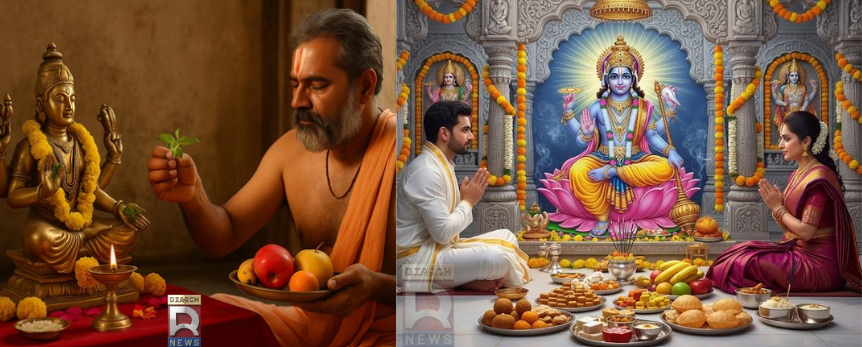 सावन पुत्रदा एकादशी 2026 पर भगवान विष्णु की पूजा करते श्रद्धालु