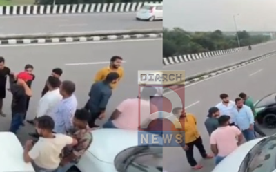 लखनऊ के पारा में अवैध डेयरियों पर कार्रवाई के दौरान पुलिस और नगर निगम की टीम